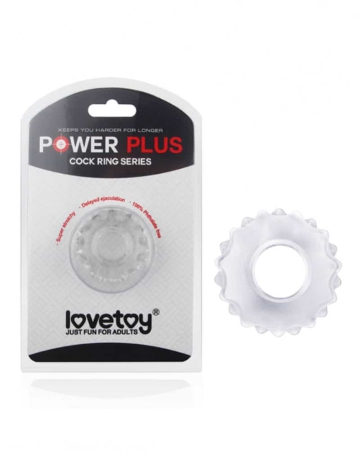 Lovetoy - PowerPlus Penisring Med Tagger Transparent
