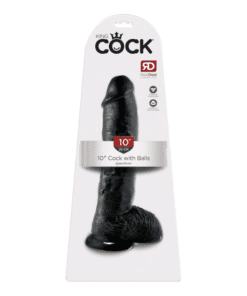 King Cock - Realistisk dildo med testikler Sort 25cm