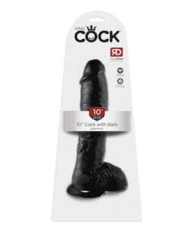 King Cock - Realistisk dildo med testikler Sort 25cm