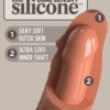 King Cock Elite - Tan Vibrerende Dual Density Silikondildo 15cm