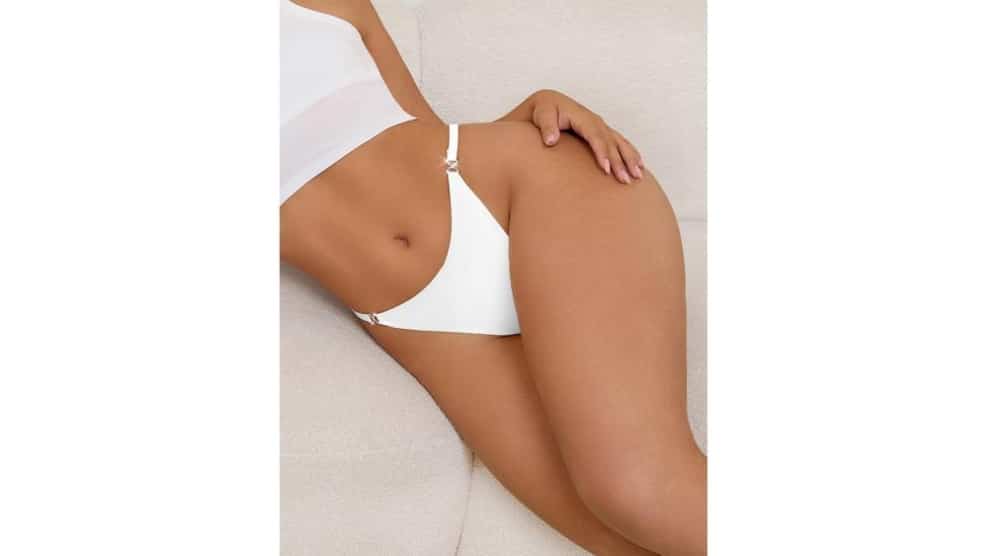 Sexy Bikini Truse med Diamantdetaljer - hvit