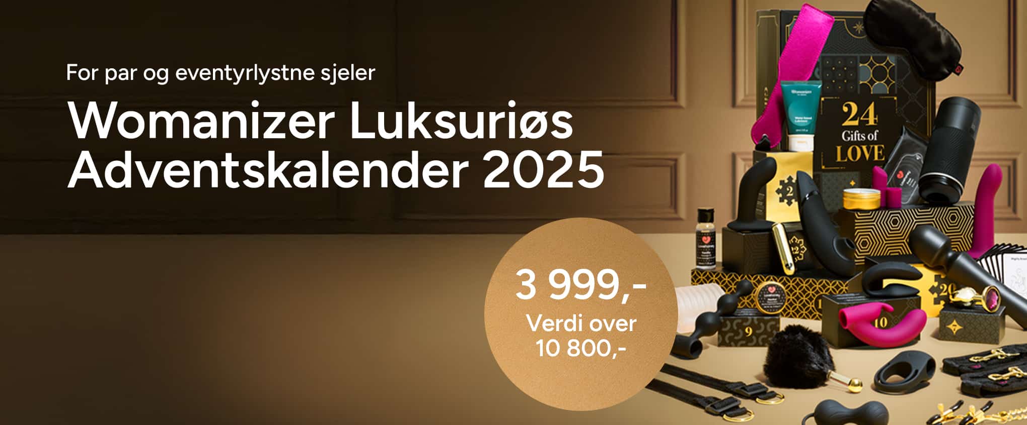 Womanizer Luksuriøs Adventskalender 2025 - 3 999,- (Verdi over 10 800,-)